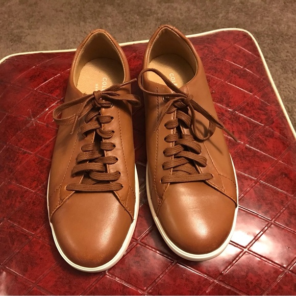 NWOT Cole Haan Men's Grand Crosscourt II Sneaker, Tan Leather Burnished, - Picture 1 of 7
